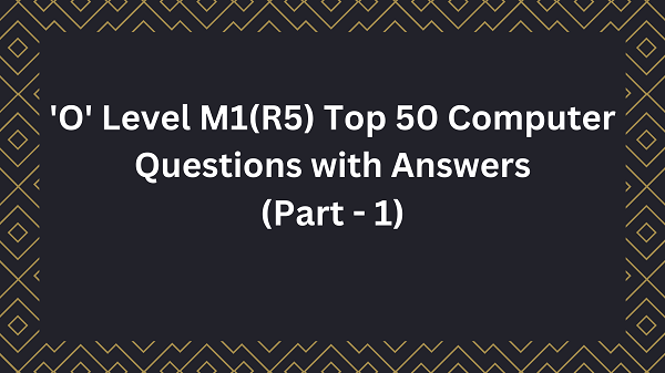 O level m1 questions with answers