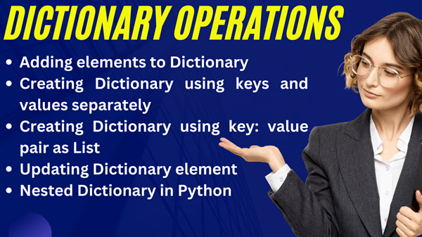 Dictionary operations in python with examples